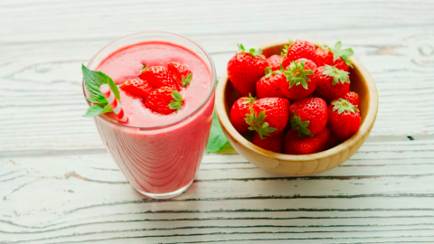 Aardbeien Havermout Ontbijt Smoothie