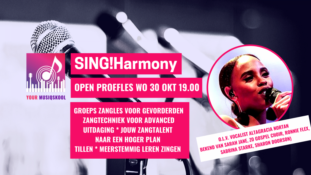 Open proefles SING!Harmony woensdag 30 oktober