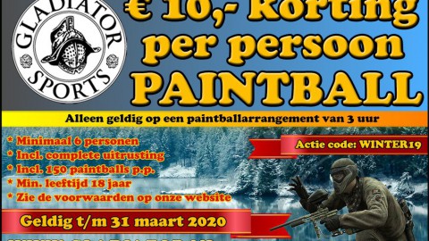 Kom paintballen bij Gladiator Sports met korting! 