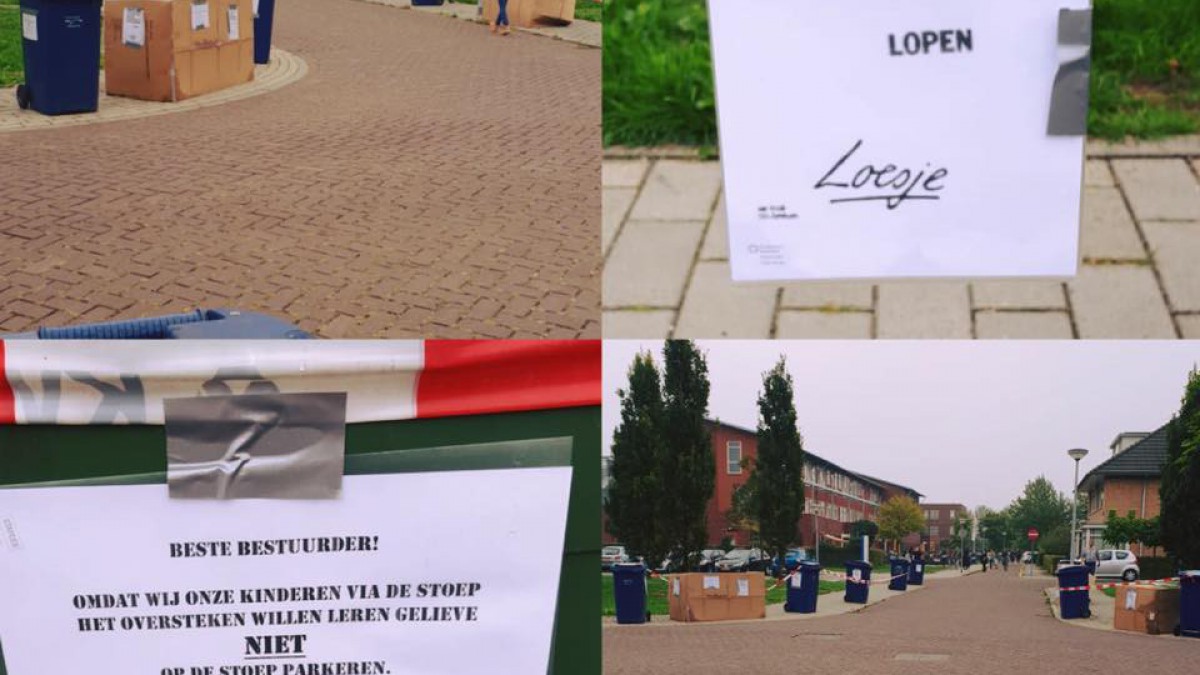 Ludieke actie door buurtbewoners stripheldenbuurt