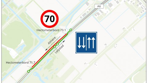 Extra reistijd op de A6 door werkzaamheden